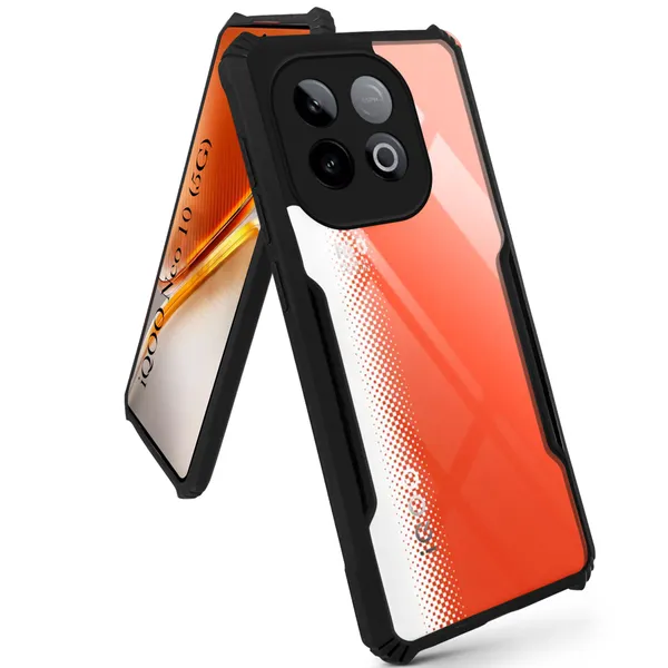Back_Case_Cover_For_Iqoo_Neo_10_5g_Slim_Anti_Yellow_Protective_Shock_Proof_Bumper_Hybrid_Pc_With_Tpu_Frame_Transparent_Clear