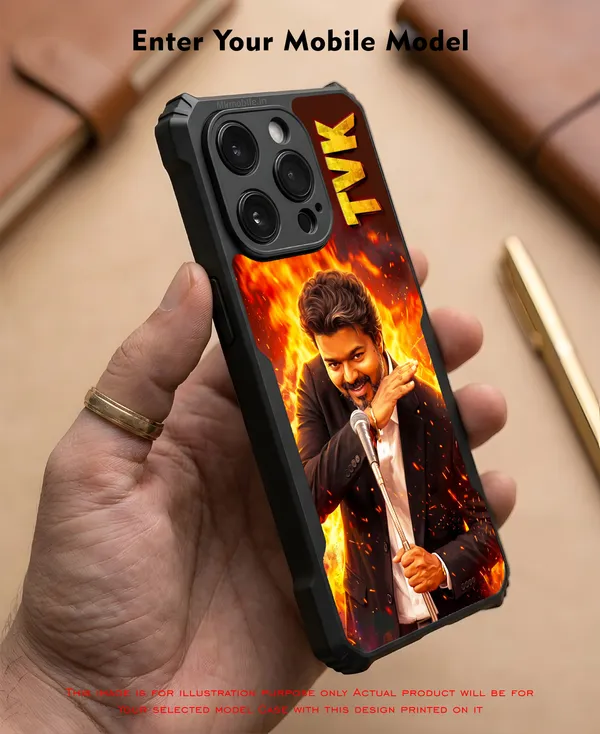Tamil_Nadu_Muthalamaichar_C_Joseph_Vijay_Thalapathy_On_Fire_With_Text_Tvk_Design_Printed_Bumper_Glossy_Back_Case_Cover_With_Camera_Protection_Mk000559_Ip