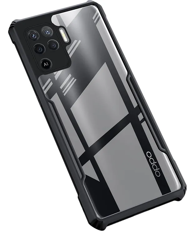 Back_Case_Cover_For_Oppo_F19_Pro__Slim_Anti_Yellow_Protective___Shockproof_Bumper___Hybrid_Pc_Plus_Tpu_Frame___Transparent_Clear