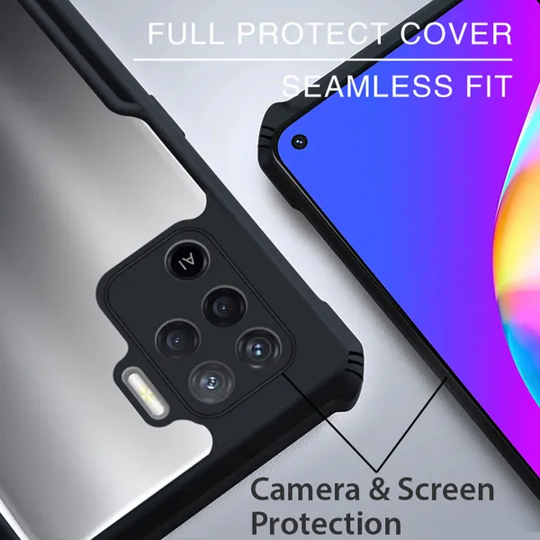 Back_Case_Cover_For_Oppo_F19_Pro__Slim_Anti_Yellow_Protective___Shockproof_Bumper___Hybrid_Pc_Plus_Tpu_Frame___Transparent_Clear