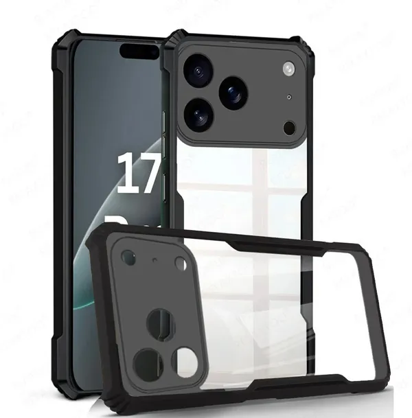 Back_Case_Cover_For_Iphone_17_Pro__Slim_Anti_Yellow_Protective___Shockproof_Bumper___Hybrid_Pc_Plus_Tpu_Frame___Transparent_Clear