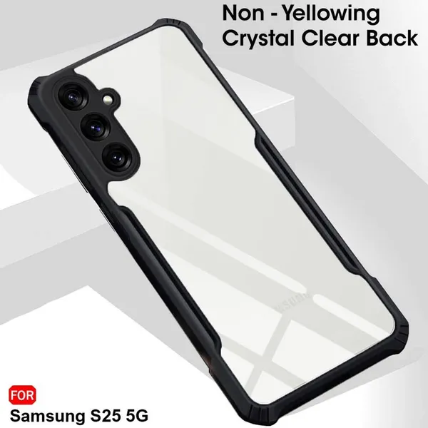 Back_Case_Cover_For_Samsung_S25_5g_Slim_Anti_Yellow_Protective_Shock_Proof_Bumper_Hybrid_Pc_With_Tpu_Frame_Transparent_Clear