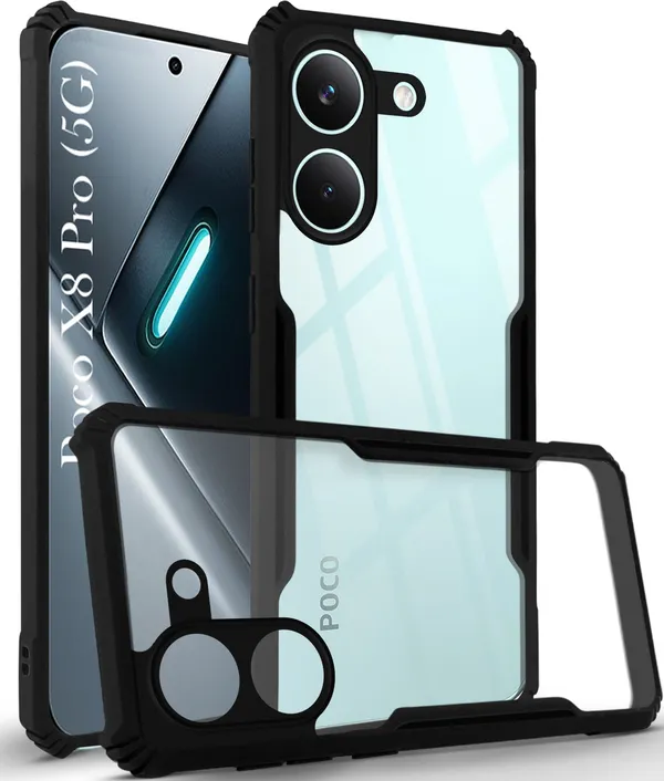 Back_Case_Cover_For_Redmi_Poco_X8_Pro_5g_Slim_Anti_Yellow_Protective_Shock_Proof_Bumper_Hybrid_Pc_With_Tpu_Frame_Transparent_Clear