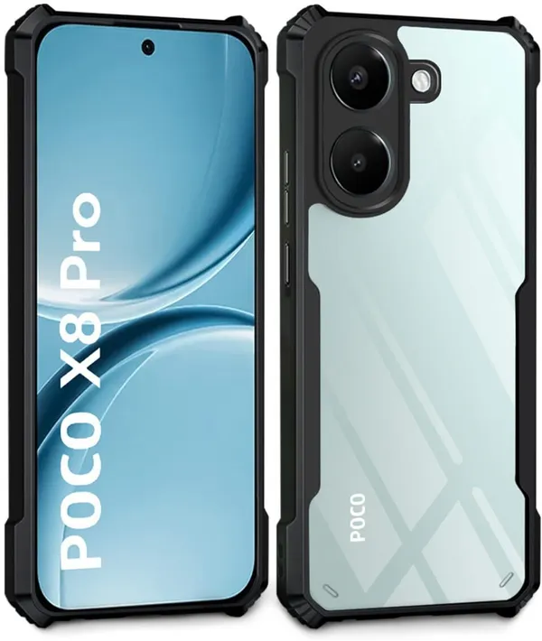 Back_Case_Cover_For_Redmi_Poco_X8_Pro_5g_Slim_Anti_Yellow_Protective_Shock_Proof_Bumper_Hybrid_Pc_With_Tpu_Frame_Transparent_Clear