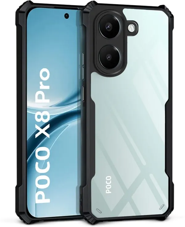 Back_Case_Cover_For_Redmi_Poco_X8_Pro_5g_Slim_Anti_Yellow_Protective_Shock_Proof_Bumper_Hybrid_Pc_With_Tpu_Frame_Transparent_Clear