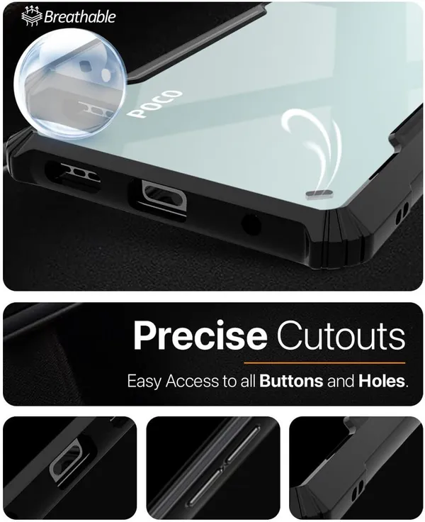 Back_Case_Cover_For_Redmi_Poco_X8_Pro_5g_Slim_Anti_Yellow_Protective_Shock_Proof_Bumper_Hybrid_Pc_With_Tpu_Frame_Transparent_Clear