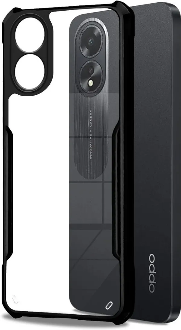 Back_Case_Cover_For_Oppo_A38_4g__Oppo_A18_Slim_Anti_Yellow_Protective_Shock_Proof_Bumper_Hybrid_Pc_With_Tpu_Frame_Transparent_Clear