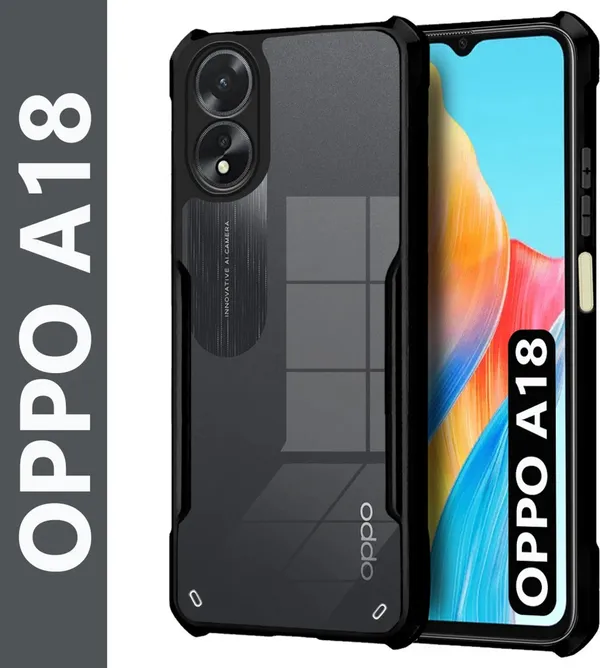 Back_Case_Cover_For_Oppo_A38_4g__Oppo_A18_Slim_Anti_Yellow_Protective_Shock_Proof_Bumper_Hybrid_Pc_With_Tpu_Frame_Transparent_Clear