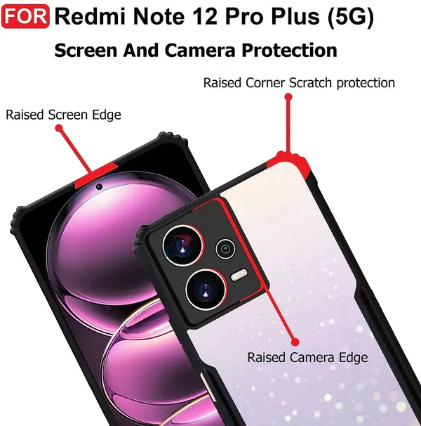 Back_Case_Cover_For_Redmi_Note_12_Pro_Plus_5g_Slim_Anti_Yellow_Protective_Shock_Proof_Bumper_Hybrid_Pc_With_Tpu_Frame_Transparent_Clear