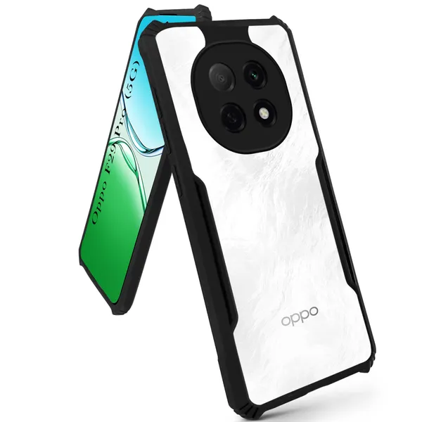 Back_Case_Cover_For_Oppo_F29_Pro_5g_Slim_Anti_Yellow_Protective_Shock_Proof_Bumper_Hybrid_Pc_With_Tpu_Frame_Transparent_Clear