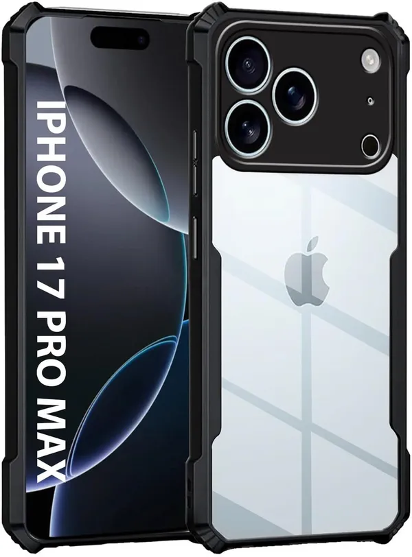 Back_Case_Cover_For_Iphone_17_Pro_Max__Slim_Anti_Yellow_Protective___Shockproof_Bumper___Hybrid_Pc_Plus_Tpu_Frame___Transparent_Clear
