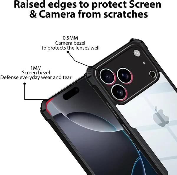 Back_Case_Cover_For_Iphone_17_Pro_Max__Slim_Anti_Yellow_Protective___Shockproof_Bumper___Hybrid_Pc_Plus_Tpu_Frame___Transparent_Clear