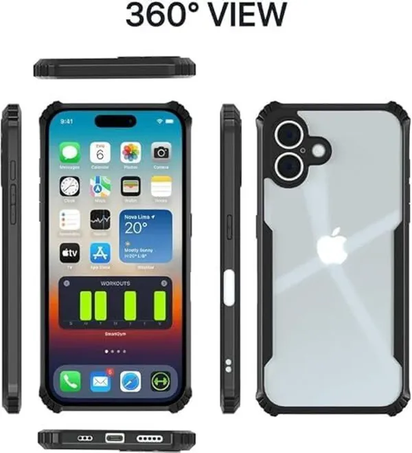 Back_Case_Cover_For_Iphone_17__Slim_Anti_Yellow_Protective___Shockproof_Bumper___Hybrid_Pc_Plus_Tpu_Frame___Transparent_Clear