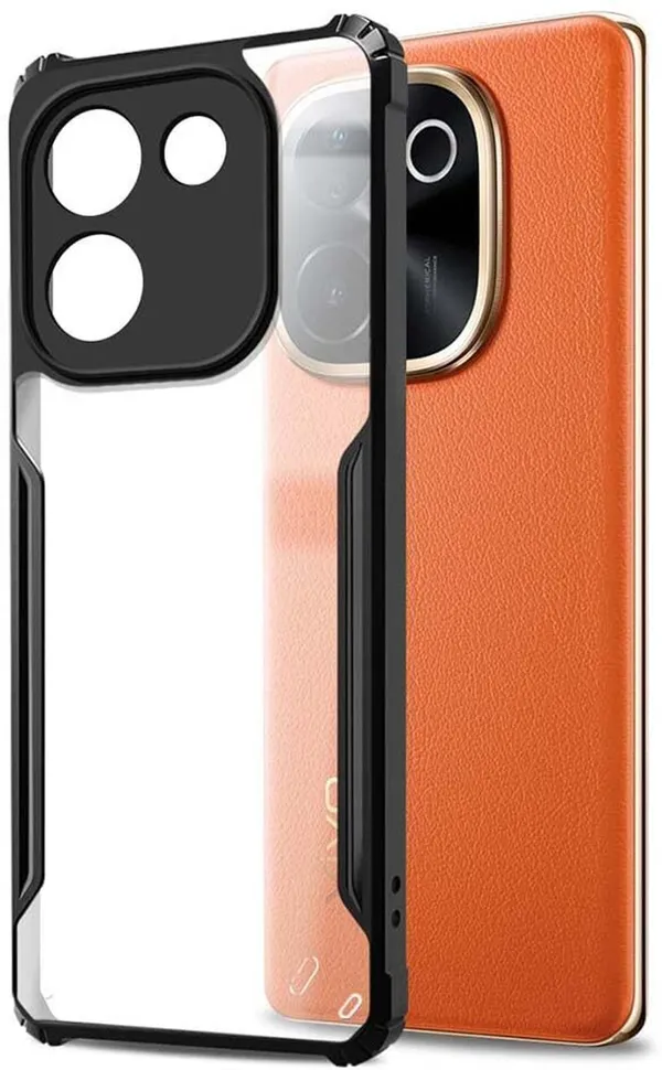 Back_Case_Cover_For_Iqoo_Z9s_Pro__T3_Pro_Slim_Anti_Yellow_Protective_Shock_Proof_Bumper_Hybrid_Pc_With_Tpu_Frame_Transparent_Clear