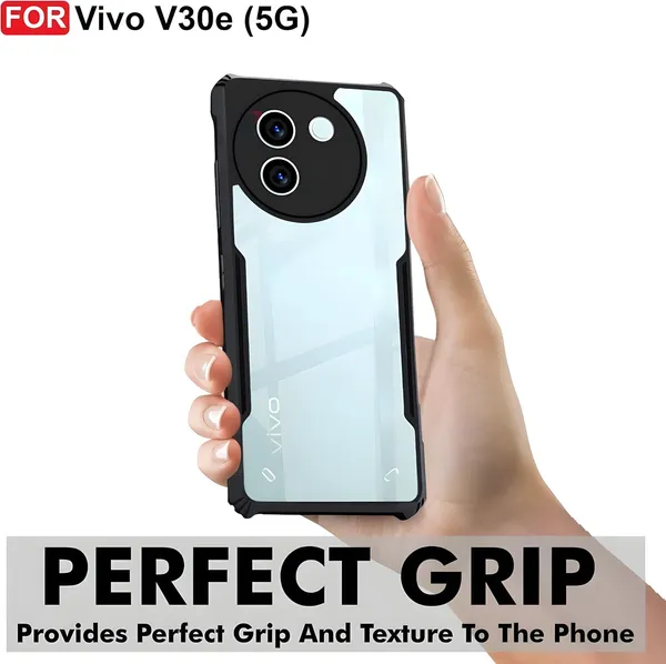 Back_Case_Cover_For_Vivo_V30e_5g_Slim_Anti_Yellow_Protective_Shock_Proof_Bumper_Hybrid_Pc_With_Tpu_Frame_Transparent_Clear