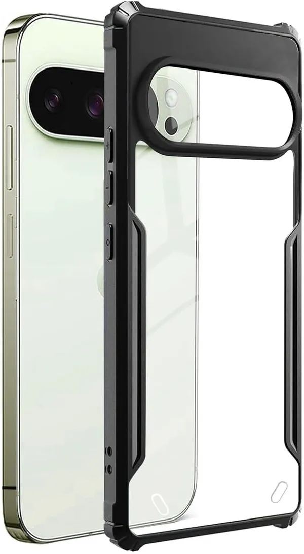 Back_Case_Cover_For_Google_Pixel_10/10_Pro__Slim_Anti_Yellow_Protective___Shockproof_Bumper___Hybrid_Pc_Plus_Tpu_Frame___Transparent_Clear