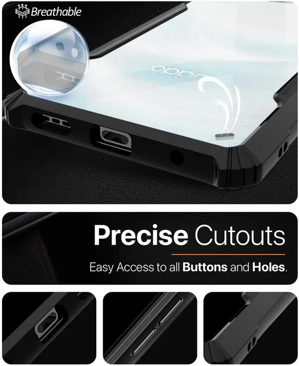 Back_Case_Cover_For_Oppo_F31_Pro_Plus_5g_Slim_Anti_Yellow_Protective_Shock_Proof_Bumper_Hybrid_Pc_With_Tpu_Frame_Transparent_Clear