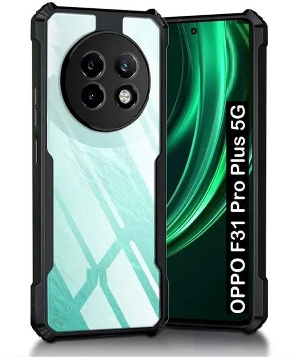 Back_Case_Cover_For_Oppo_F31_Pro_Plus_5g_Slim_Anti_Yellow_Protective_Shock_Proof_Bumper_Hybrid_Pc_With_Tpu_Frame_Transparent_Clear