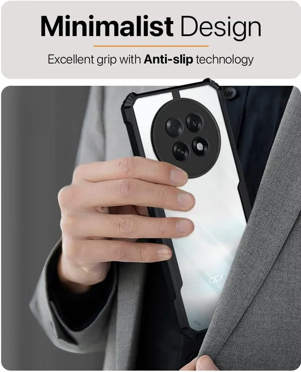 Back_Case_Cover_For_Oppo_F31_Pro_Plus_5g_Slim_Anti_Yellow_Protective_Shock_Proof_Bumper_Hybrid_Pc_With_Tpu_Frame_Transparent_Clear
