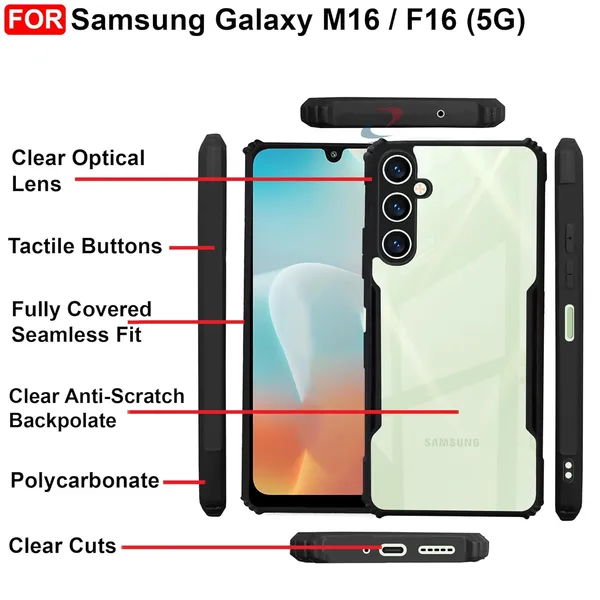 Back_Case_Cover_For_Samsung_M16_/_F16_5g_Slim_Anti_Yellow_Protective_Shock_Proof_Bumper_Hybrid_Pc_With_Tpu_Frame_Transparent_Clear
