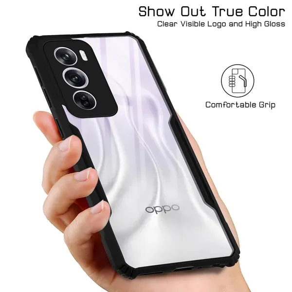Back_Case_Cover_For_Oppo_Reno_12_Pro_5g_Slim_Anti_Yellow_Protective_Shock_Proof_Bumper_Hybrid_Pc_With_Tpu_Frame_Transparent_Clear