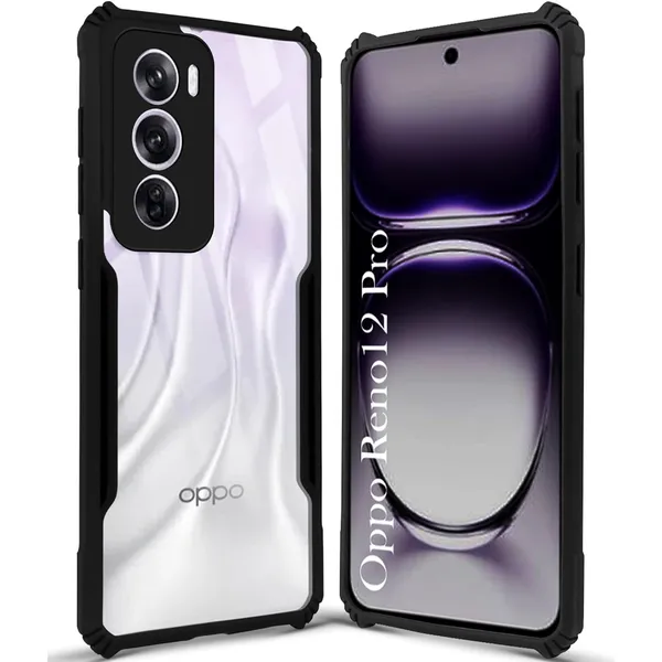 Back_Case_Cover_For_Oppo_Reno_12_Pro_5g_Slim_Anti_Yellow_Protective_Shock_Proof_Bumper_Hybrid_Pc_With_Tpu_Frame_Transparent_Clear