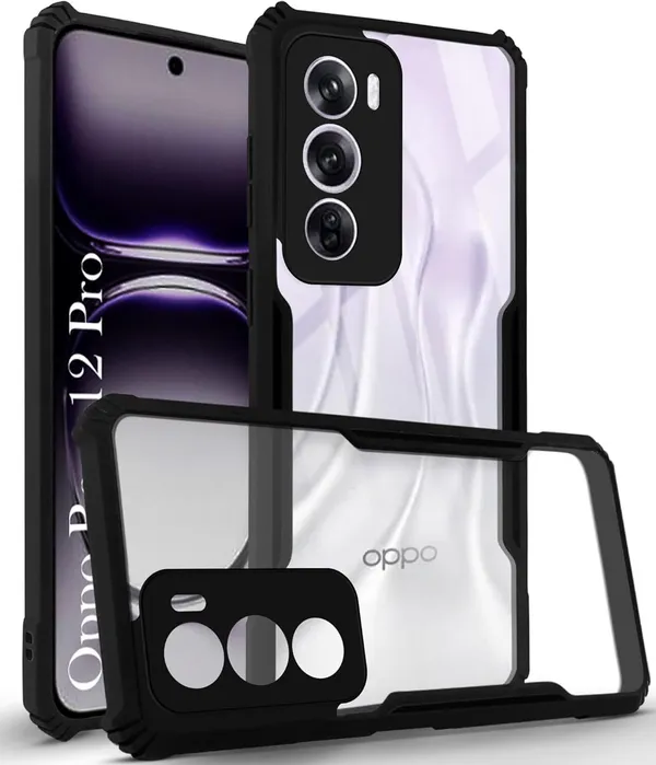 Back_Case_Cover_For_Oppo_Reno_12_Pro_5g_Slim_Anti_Yellow_Protective_Shock_Proof_Bumper_Hybrid_Pc_With_Tpu_Frame_Transparent_Clear