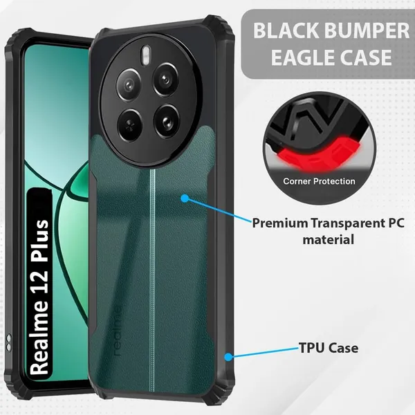 Back_Case_Cover_For_Realme_12_Plus__Slim_Anti_Yellow_Protective___Shockproof_Bumper___Hybrid_Pc_Plus_Tpu_Frame___Transparent_Clear
