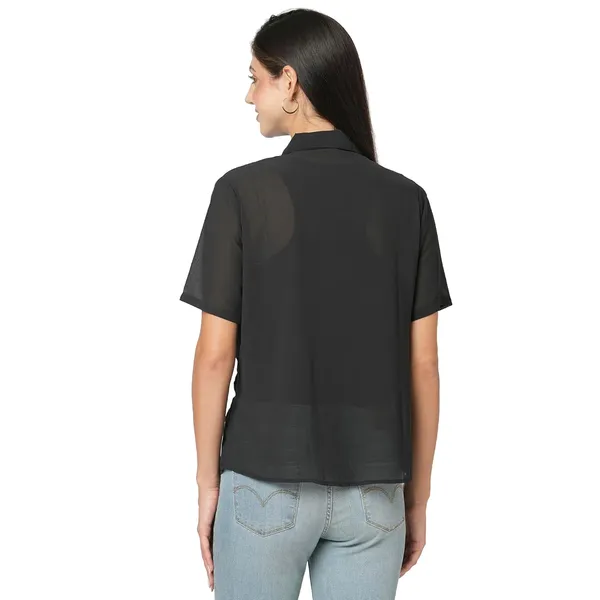 Black_Georgette_Solid_Flared_Western_Trendy_Top_For_Women