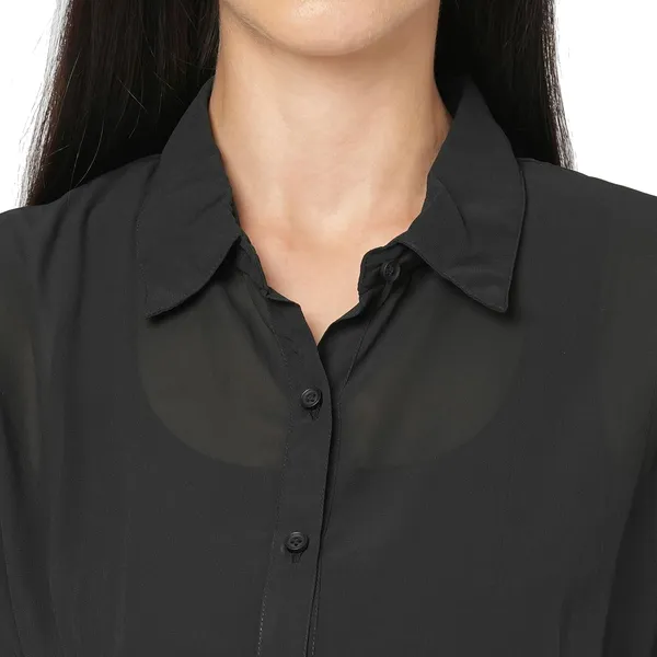 Black_Georgette_Solid_Flared_Western_Trendy_Top_For_Women