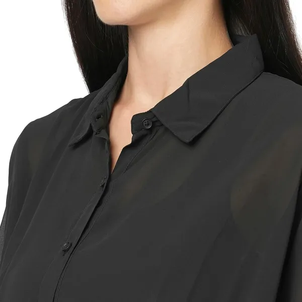 Black_Georgette_Solid_Flared_Western_Trendy_Top_For_Women