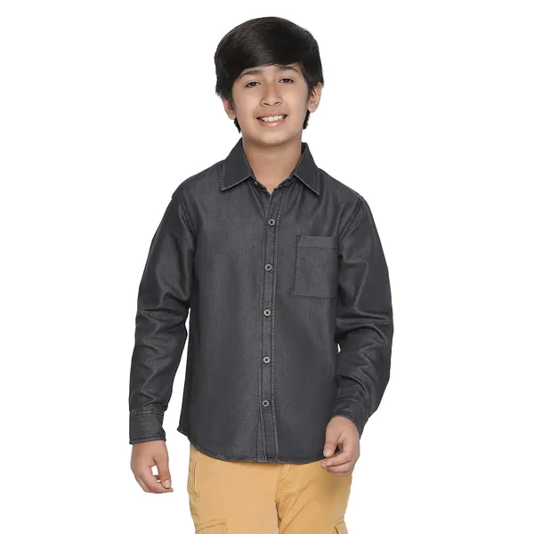Black_Solid_Regular_Shirt_For_Boys