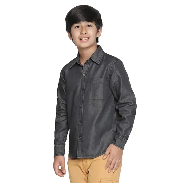 Black_Solid_Regular_Shirt_For_Boys