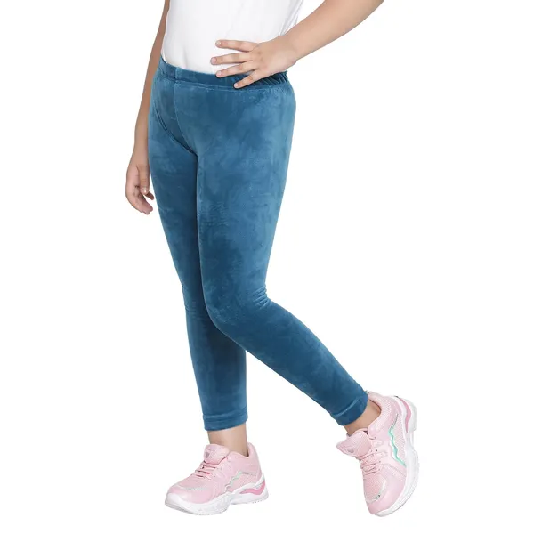 Sky_Blue_Solid_Regular_Cotton_Legging_For_Girls