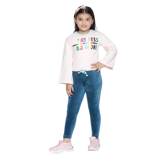 Sky_Blue_Solid_Regular_Cotton_Legging_For_Girls