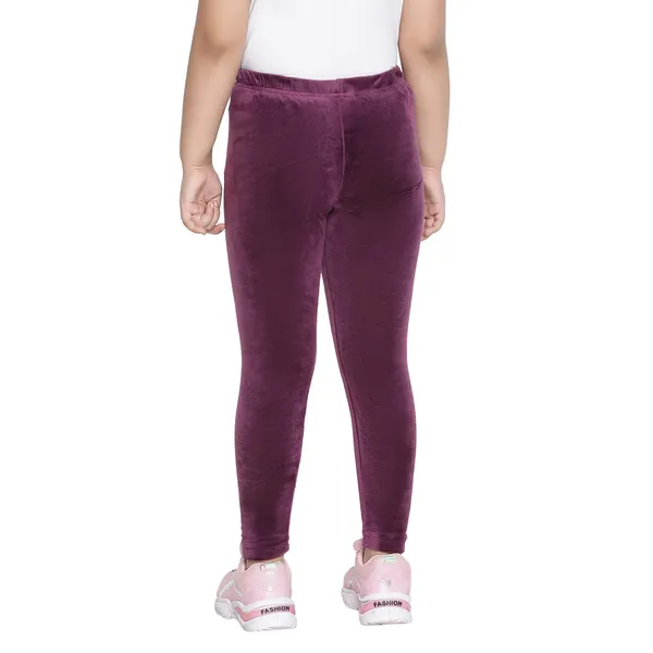 Wine_Cotton_Solid_Regular_Legging_For_Girls