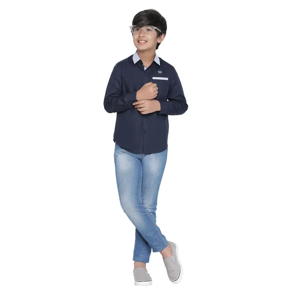 Blue_Solid_Regular_Shirt_For_Boys