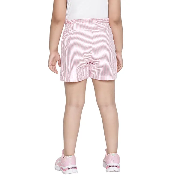 Pink_Solid_Regular_Strip_Short_For_Girls
