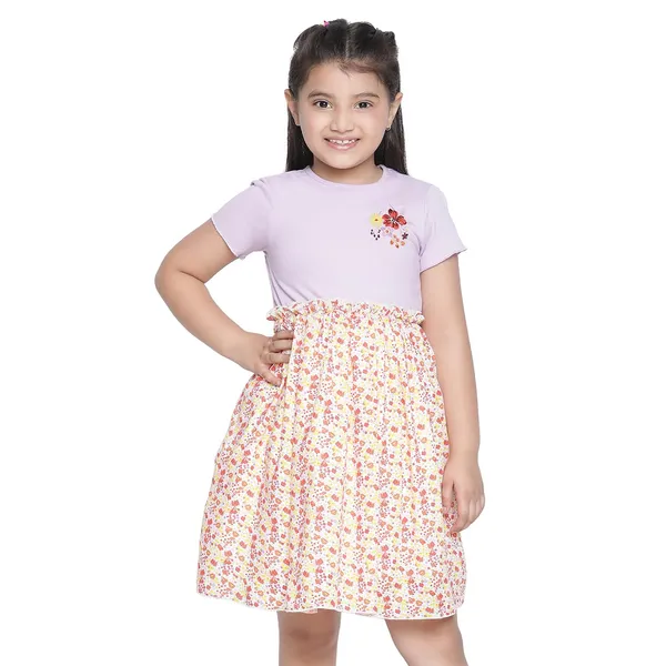 Lavender_Solid_Regular_Dress_For_Girls