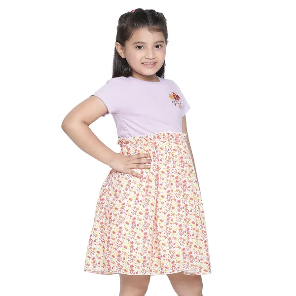Lavender_Solid_Regular_Dress_For_Girls
