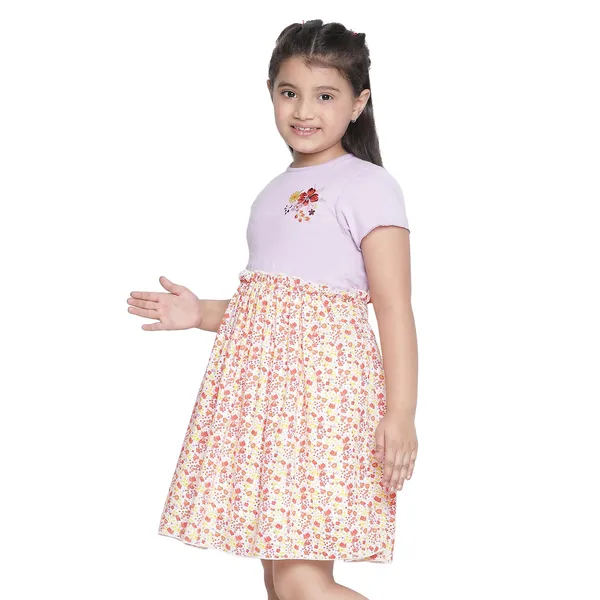 Lavender_Solid_Regular_Dress_For_Girls