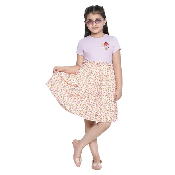 Lavender_Solid_Regular_Dress_For_Girls