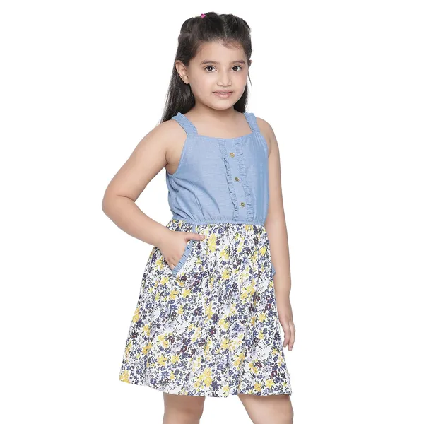 White_Solid_Regular_Dress_For_Girls