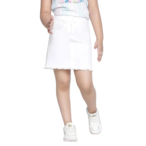 White_Solid_Regular_Skirt_For_Girls