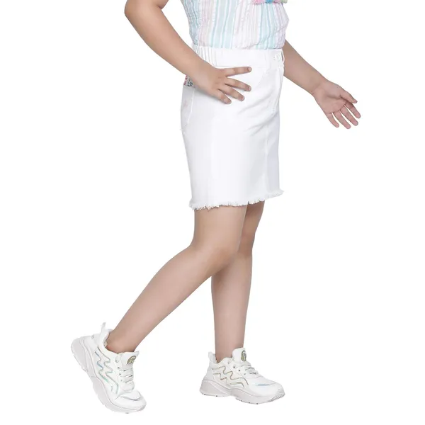 White_Solid_Regular_Skirt_For_Girls