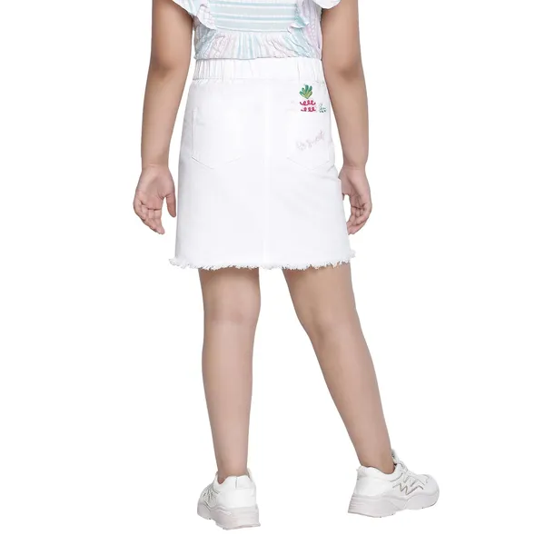 White_Solid_Regular_Skirt_For_Girls