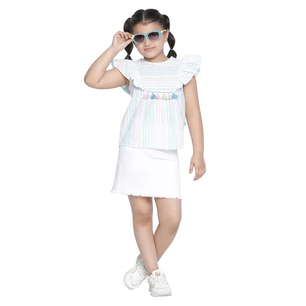 White_Solid_Regular_Skirt_For_Girls