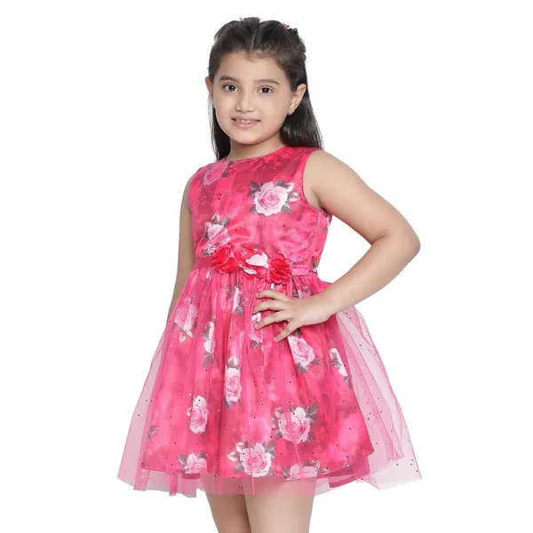 Pink_Dark_Solid_Regular_Dress_For_Girls