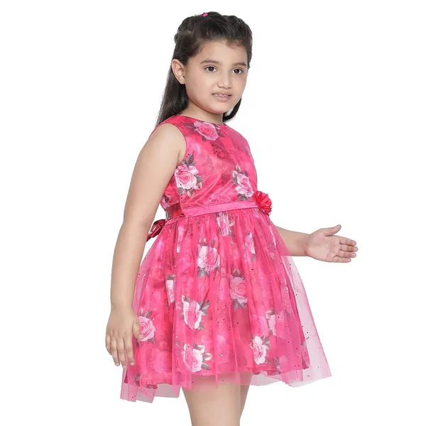 Pink_Dark_Solid_Regular_Dress_For_Girls