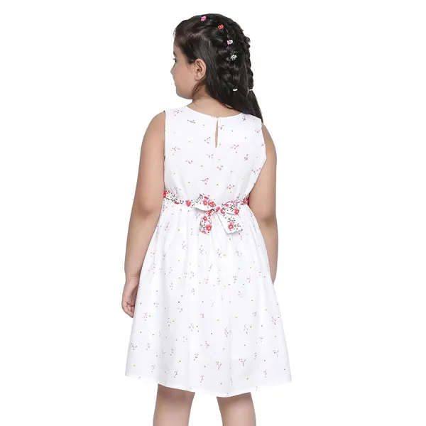 White_Solid_Regular_Dress_For_Girls